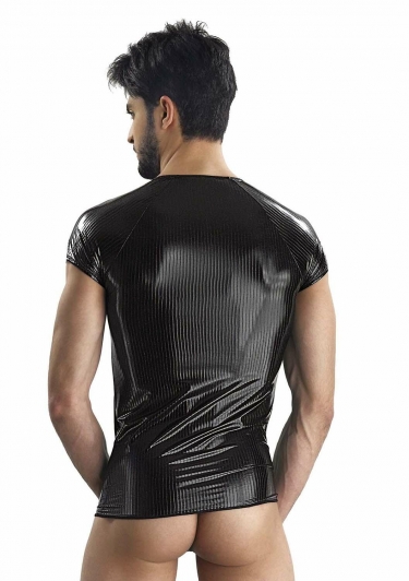 Sexy heren wetlook T-shirt